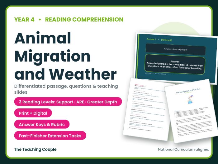 Animal Migration and Weather Reading Comprehension | Year 4 (KS2)