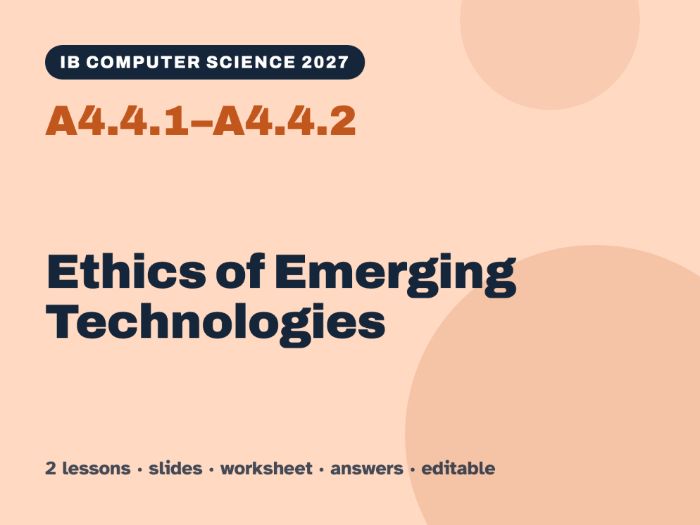 IB Computer Science 2027 – A4.4.1–A4.4.2 Ethics of Emerging Technologies – 2 Lessons & Worksheets