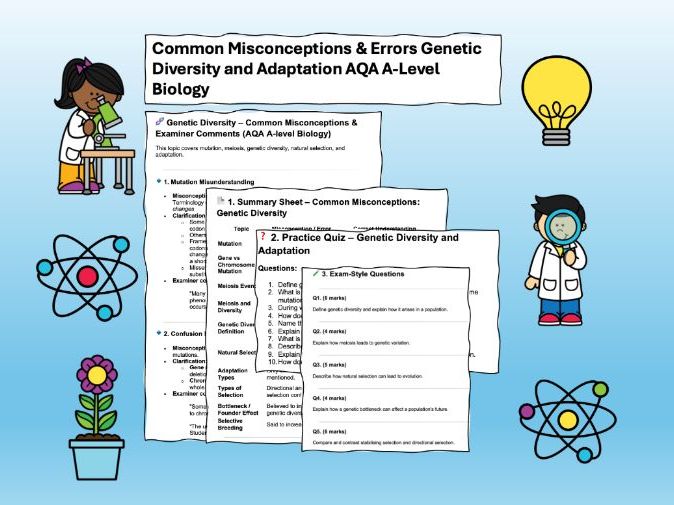 AQA A-Level Biology Common Misconceptions & Practice Chapter 9 Genetic Diversity