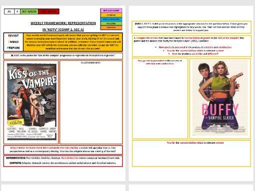 AS EDUQAS FRAMEWORK (HOMEWORK) SHEET 4: 'KISS OF THE VAMPIRE' REPRESENTATION