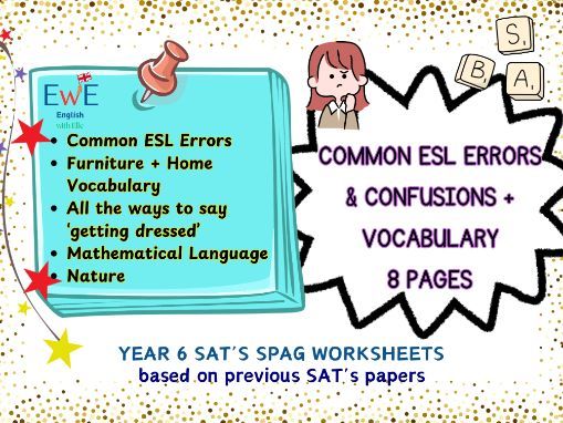 Common ESL Errors & Confusions Worksheets | Grammar & Vocabulary Practice for EAL Learners  Year 5-9