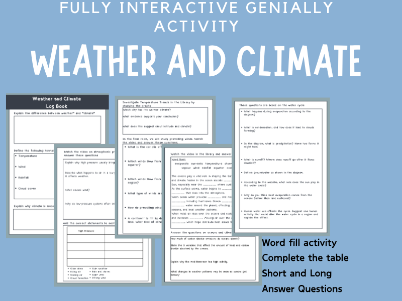 Weather and Climate – Interactive Digital Science Lesson