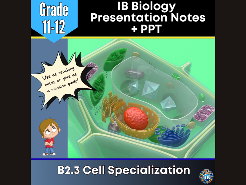 IB DP Biology B2.3 Cell Specialization Teaching Notes & PowerPoint 2026