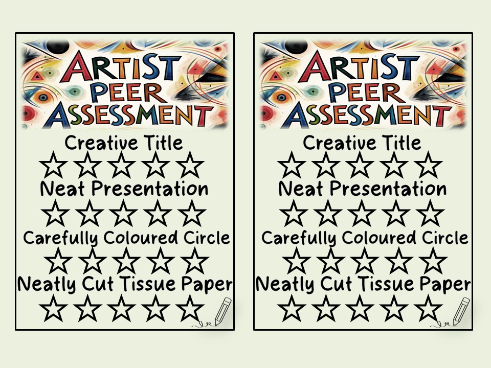 Art & Design Marking Sheet Template