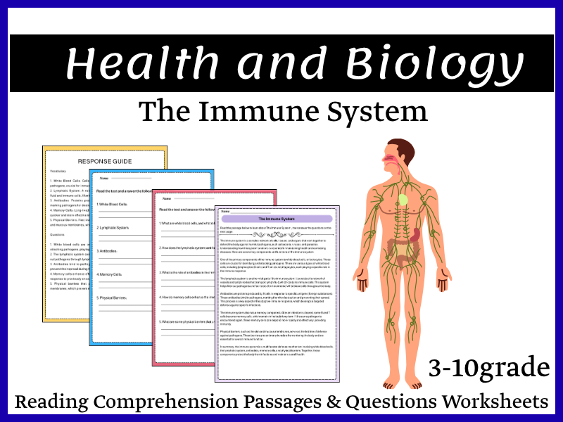 The Immune System Reading Comprehension Passages & Questions Worksheets