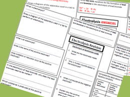 Electrolysis worksheet