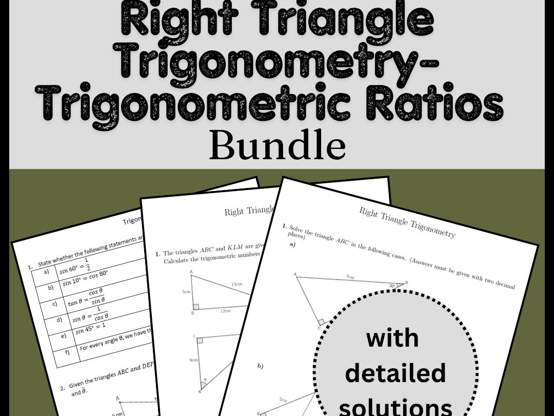 Right Triangle Trigonometry-Trigonometric Ratios Bundle