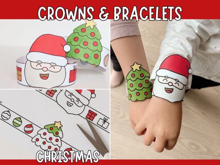 Christmas Bracelets & Crowns - Printable Craft for Kids