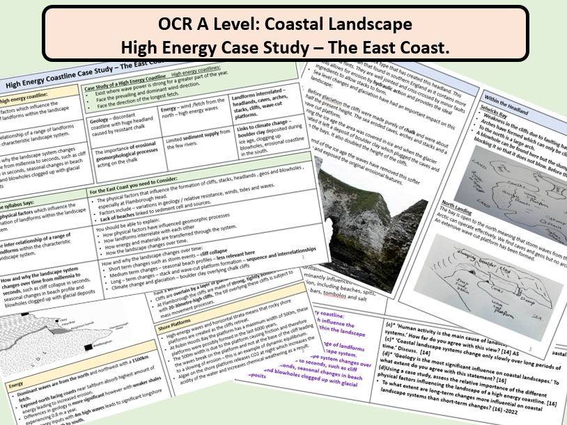 OCR A Level: Coastal Landscape High Energy Case Study – The East Coast.