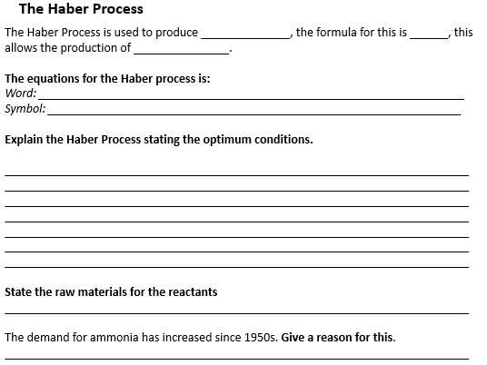 GCSE Chemistry - C10 Triple science worksheets