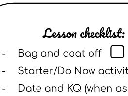 Lesson checklist (SEND/LA)