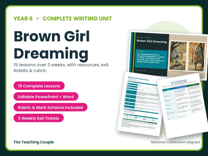 Brown Girl Dreaming | Year 6 English Unit | 15 Complete Lessons + Resources + Mark Scheme