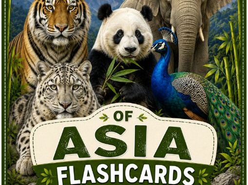 Wild Animals Flashcards | 20 Asian Printable Animal Cards with Fun Facts