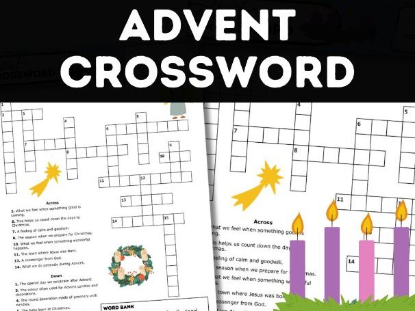 Advent Crossword Puzzle – Christmas RE Activity - Years 4 to 6