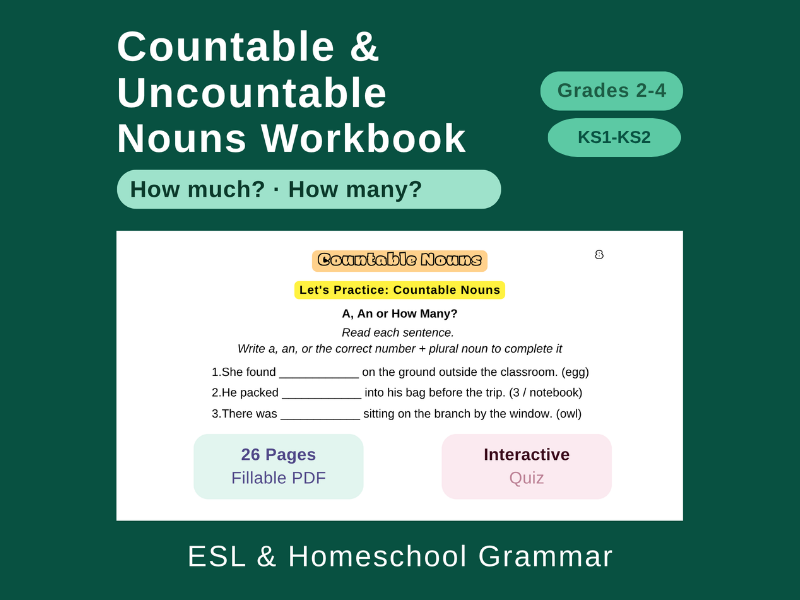 Countable & Uncountable Nouns:US English