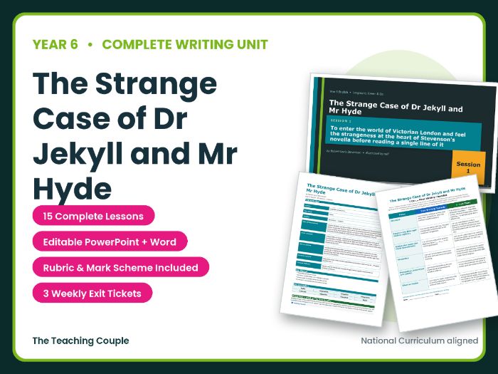 The Strange Case of Dr Jekyll and Mr Hyde | Year 6 English Unit | 15 Complete Lessons + Resources