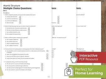 AQA GCSE Physics: Atomic Structure & Radioactivity Multiple Choice Question (MCQ) Worksheets