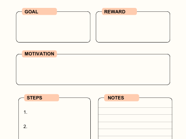 Goal Tracker – Printable Template for Organizing and Achieving Personal or Educational Goals