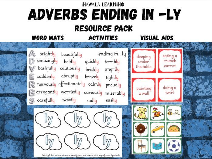 Adverbs ending in -ly Resource Pack