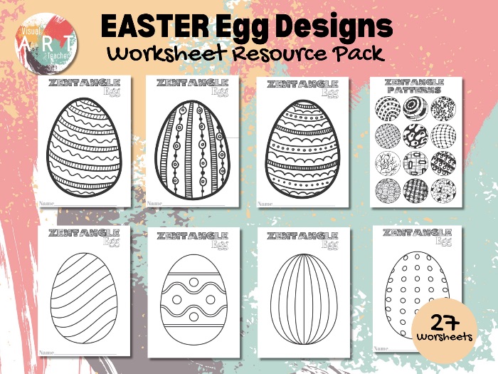 Easter Worksheets- Colouring or Zentangle designs