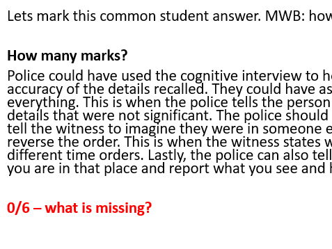 2025 spec AQA Psychology the use of the cognitive interview