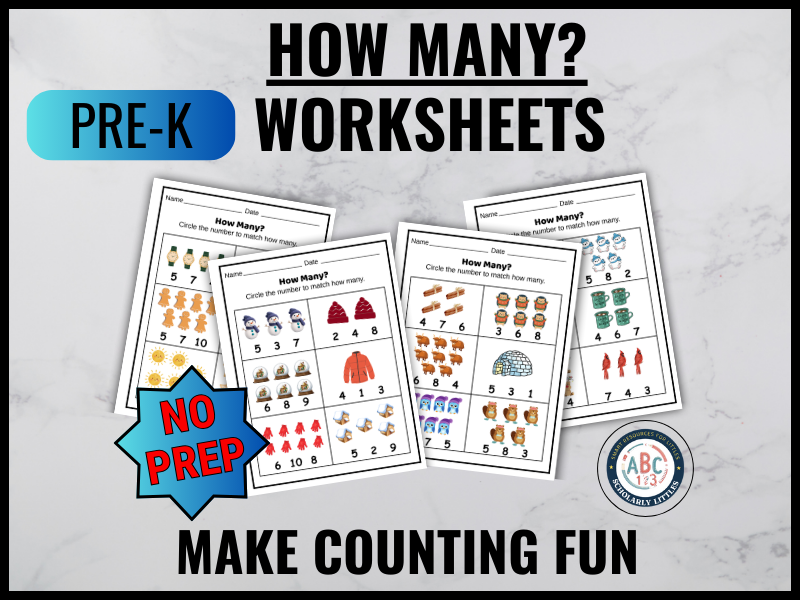 How Many Counting Worksheets - New Year