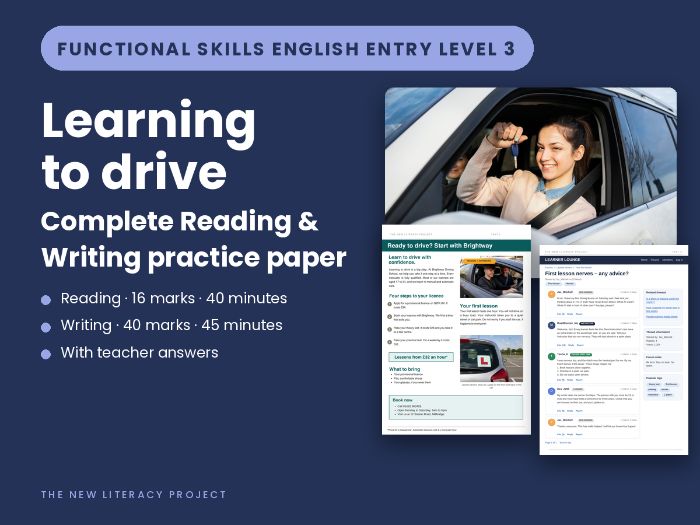 Entry Level 3 Functional Skills English Reading and Writing Practice Papers with Answers