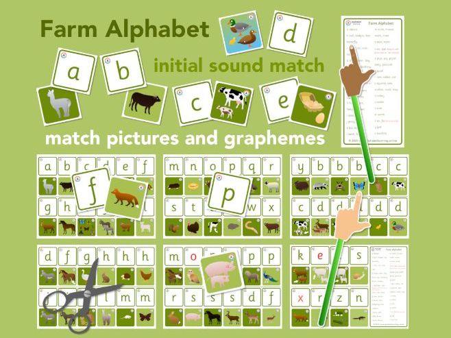 Farm Alphabet initial sound/grapheme match