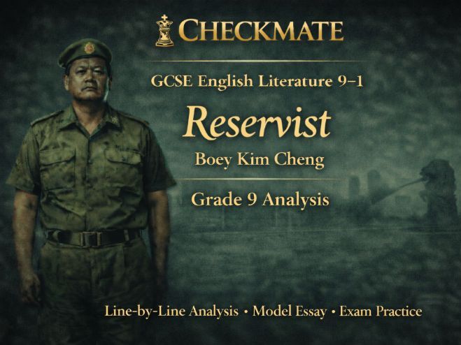 GCSE English Literature 9–1 Grade 9 Analysis Reservist – Boey Kim Cheng