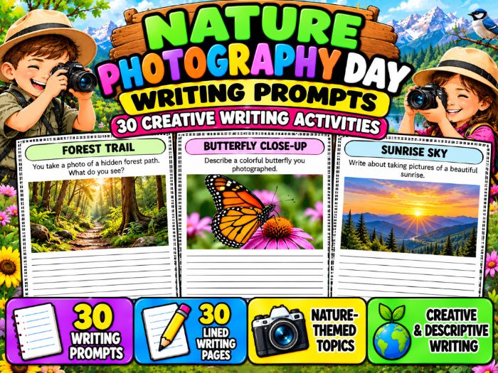 Nature Photography Day Writing Prompts | 30 Creative Writing Activities
