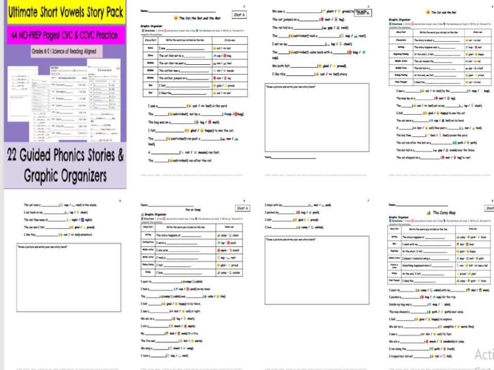 Grade 1 Phonics & Reading Pack: 22 Decodable Stories & Writing Lab
