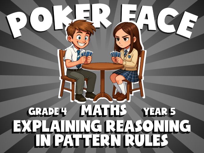 Explaining Reasoning in Pattern Rules POKER FACE Maths Game | No-Prep Year 5 Review Activity