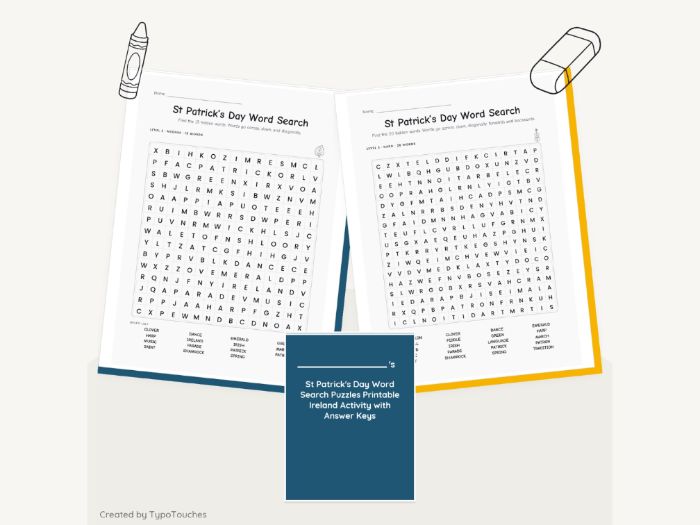 St Patrick's Day Word Search Puzzles | 6 pp | Teaching Resources