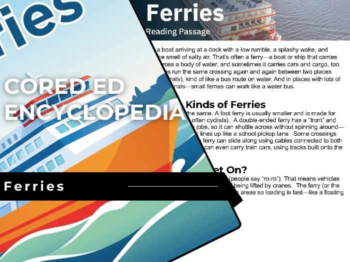 Ferries Reading Comprehension Passage - Cored Ed Encyclopedia