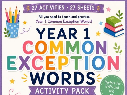 Year 1 Common Exception Words Activity