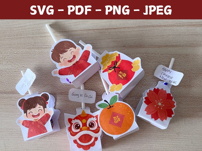 Chinese New Year Lollipop Wrapper Gift