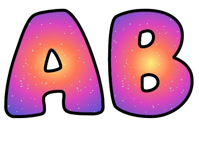 Rainbow Radial Burst Bubble Letters | Rainbow Bulletin Board Letters | Classroom Display Pack