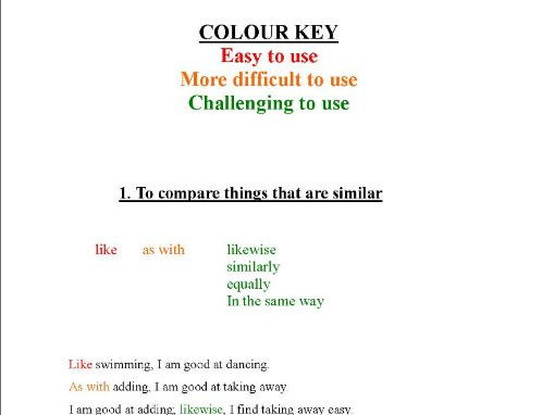 Colour Coded And Grouped Conjunction Booklet With Example