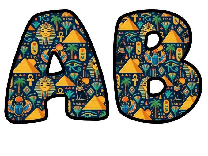 Egypt Pyramids Pharaohs Bubble Letters | History Topic Bulletin Board Letters