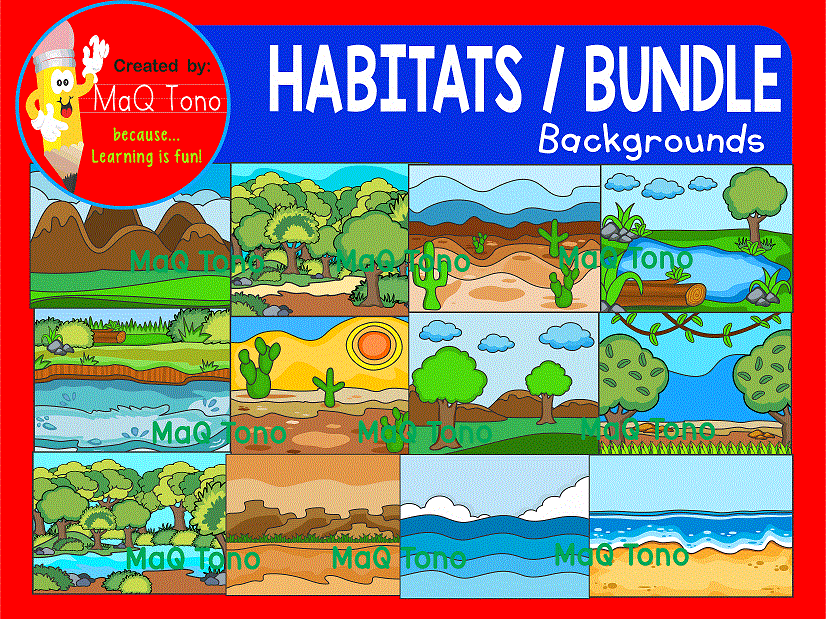 BUNDLE Habitats and Landscape Scenes Backgrounds.