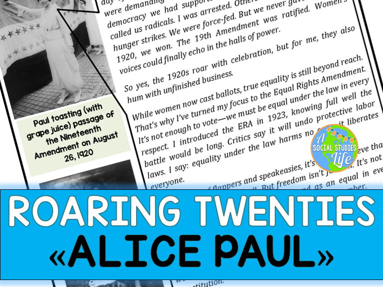 Alice Paul on the Roaring Twenties POV