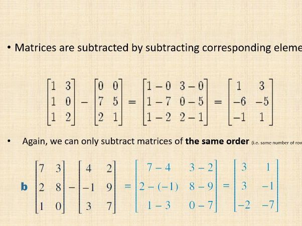 VCE General Maths | Matrices | PPT #2 | Adding & Subtracting Matrices | Editable