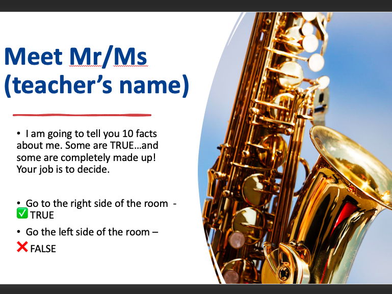 First Music Lesson of the Year PowerPoint