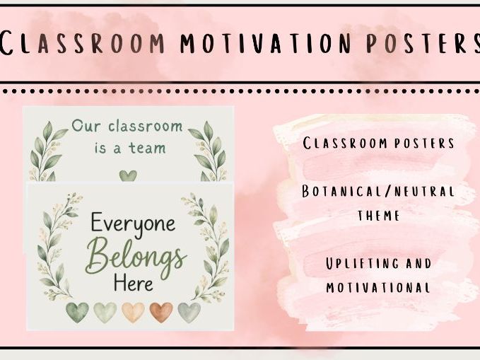 Calm Botanical Classroom Posters | Positive Classroom Display | EYFS KS1 KS2