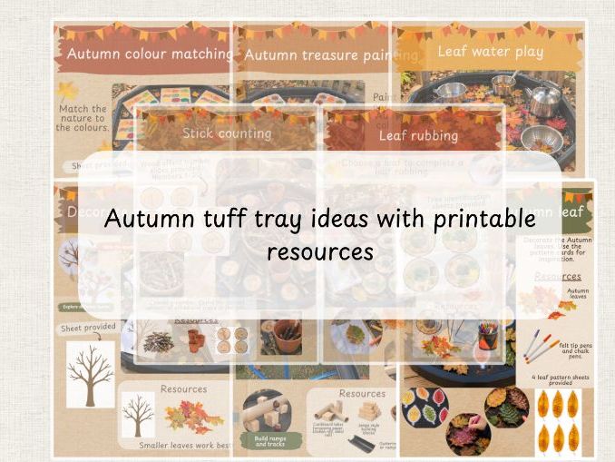 Autumn Tuff Tray Activities EYFS | 8 Outdoor Learning & Continuous Provision Ideas