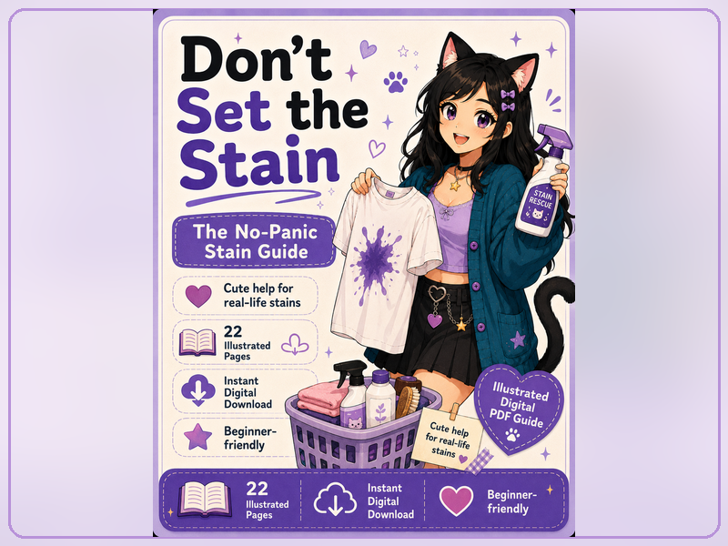 Laundry Stain Removal Life Skills Guide | Clothing Care PDF for Teens