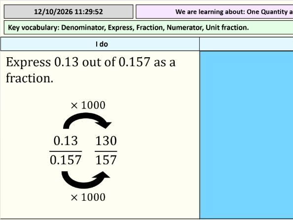 One Quantity as a Fraction of Another - Full Lesson