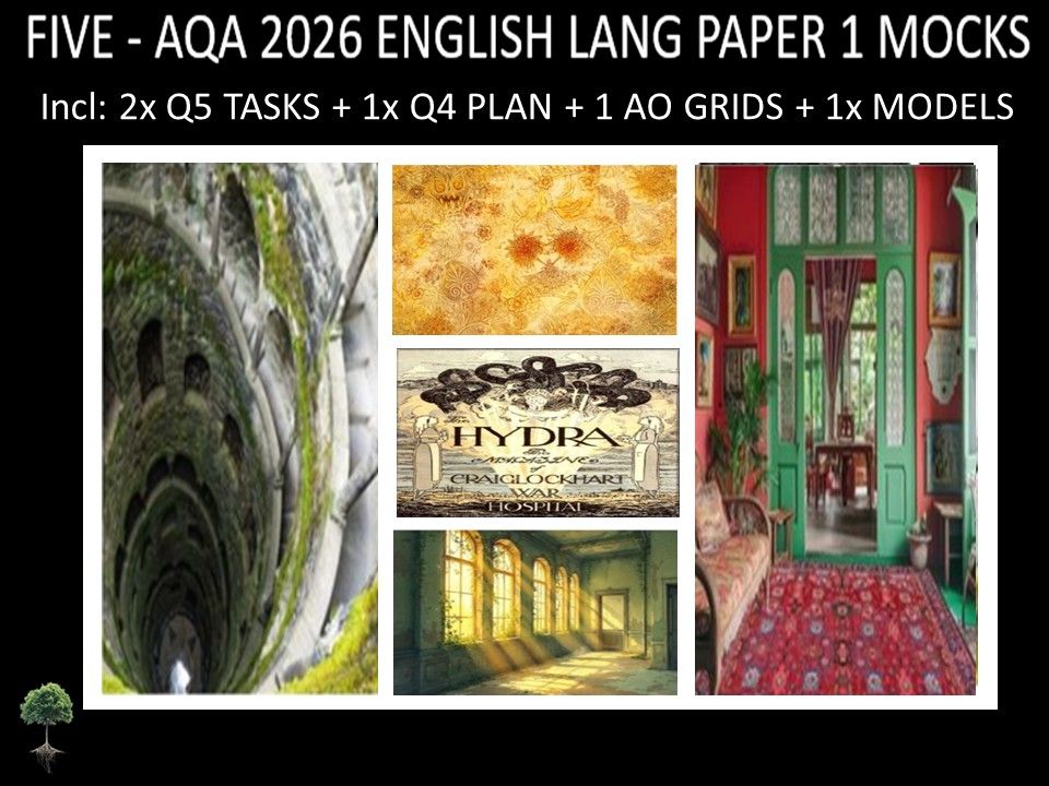 FIVE - AQA PAPER 1 | 2026 FULL MOCKS | Q5 TASKS | Q4 PLAN |AO GRIDS | MODELS