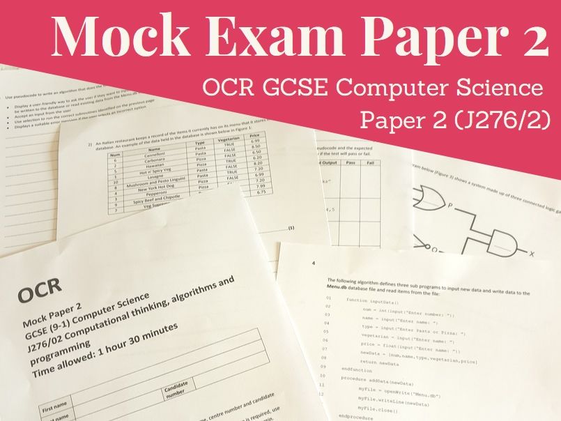 Ocr gcse computer science past papers 2020 picture