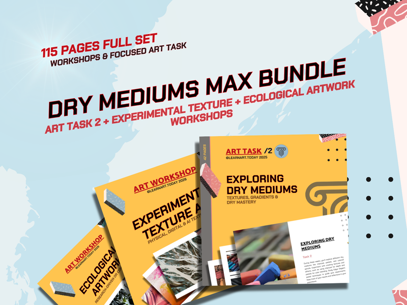 Dry Mediums MAX Art Bundle | KS3 KS4 GCSE | Middle & High School | ART TASK 2 + 2 Workshops